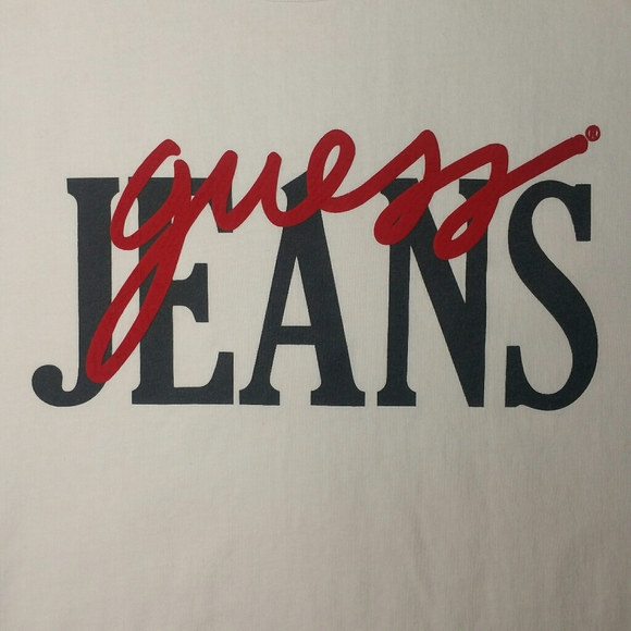 Vintage GUESS JEANS White T Shirt Size Small - Picture 4 of 12